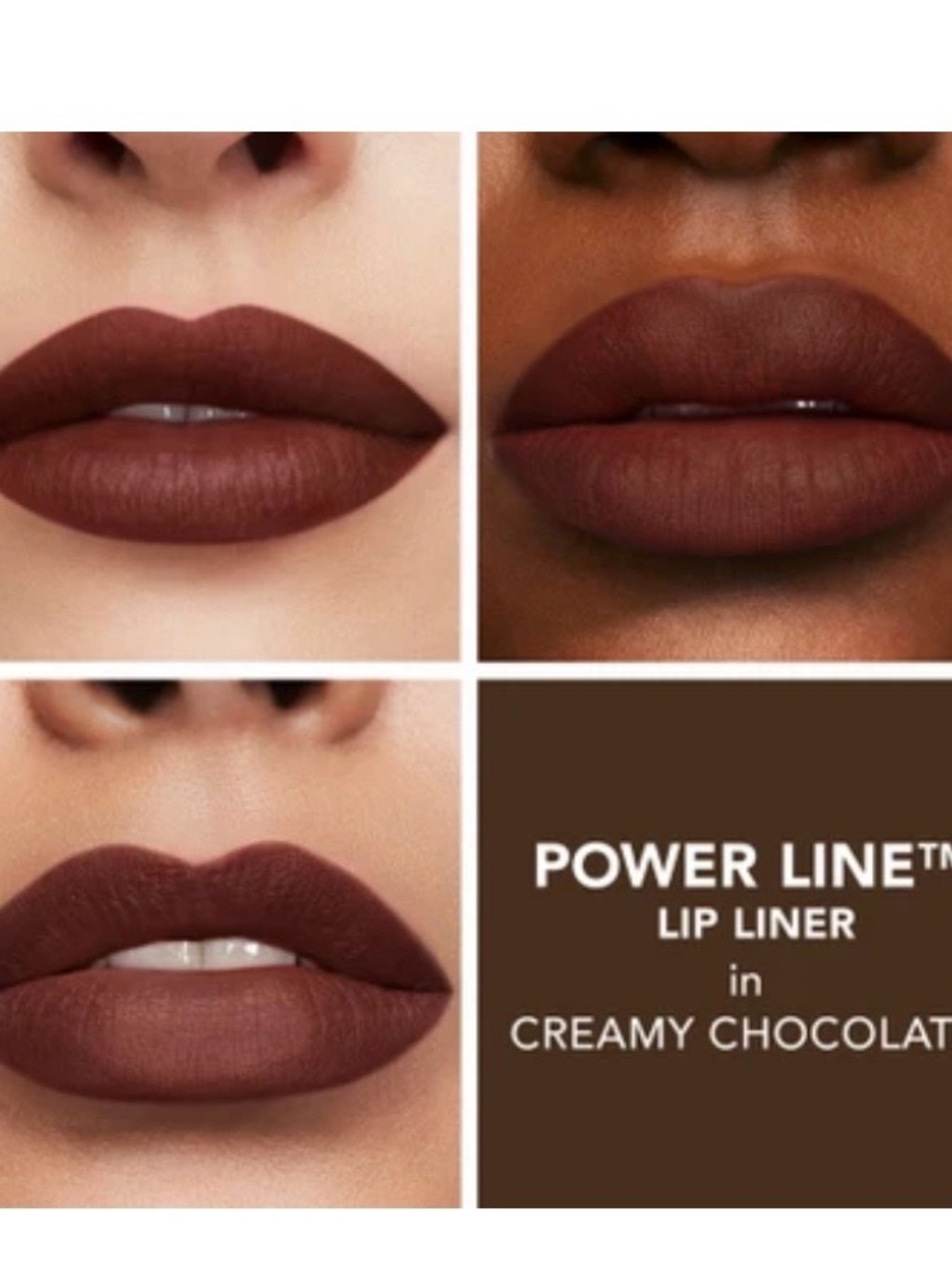 Buxom Bestseller Power Line Lip Liner, Creamy Chocolate, Dark Nude NEW $24
